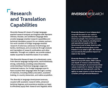 Research and Translation Capabilities - 